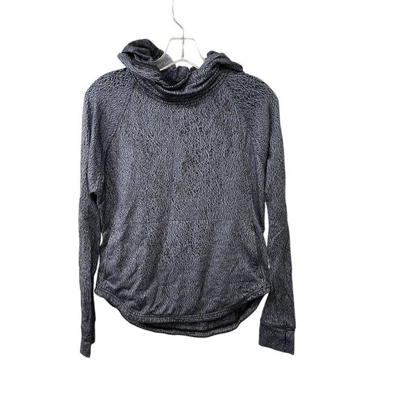 Lululemon Pick up the Pace Blue Black Spray Jacquard Running Hoodie 4 XS Small - Picture 1 of 4